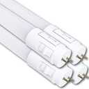 4 Pack 3CCT 4FT LED T8 Type B Light Tube 18W 2200 Lumens, 2700K/4000K/5000K Selectable, Ballast Bypass, Double Ended Connection, Frosted Cover