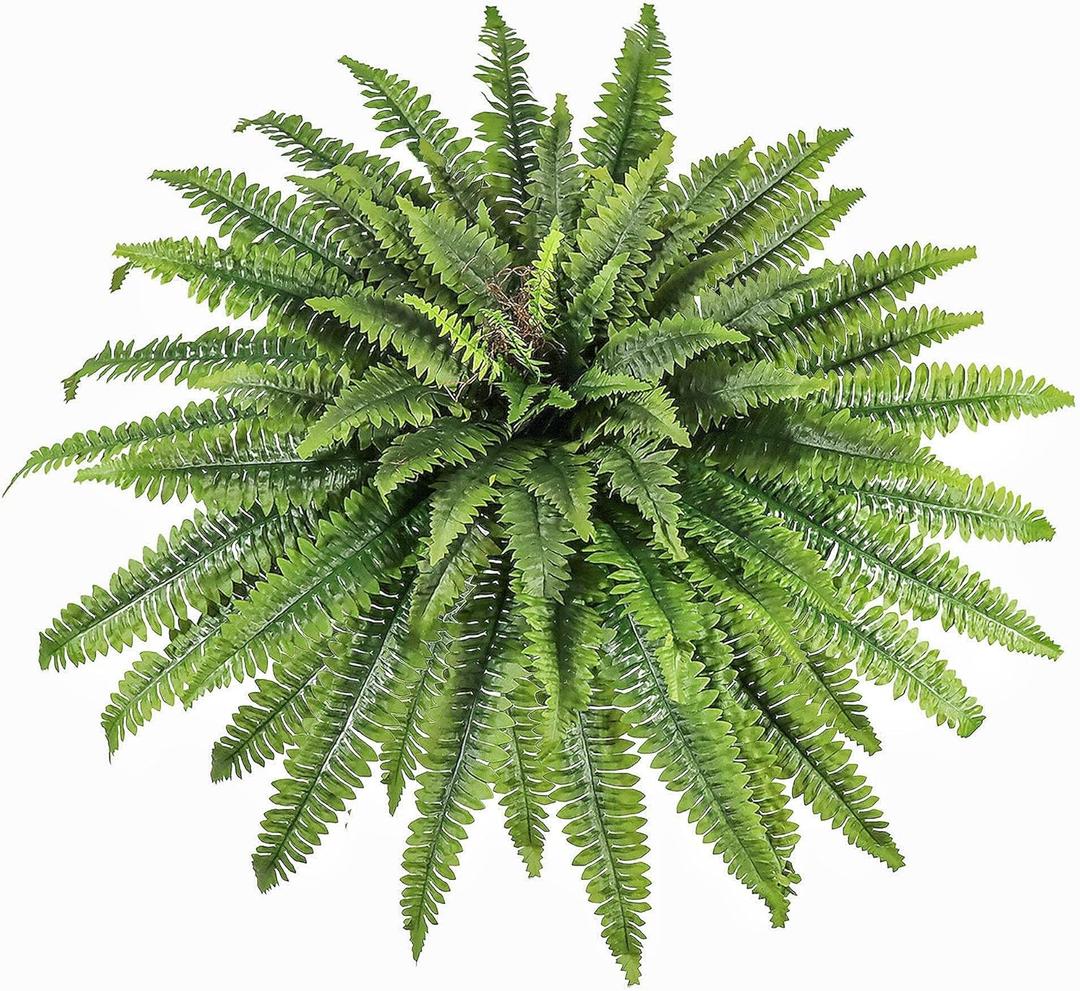 Artificial Ferns for Outdoors & Indoors, 51in Large Fake Ferns Plants, Artificial Boston Fern Faux Greenery for Porch Entrance Home Decor