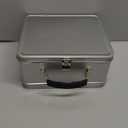 Shirin Packaging Metal Lunch Box 7.9" L x 7" W x 3.7" H Metal lunch box Metal Retro Lunch Box Vintage Lunch Pale Mini Lunch Box Tin Funny Metal Lunch Box - Silver Gray