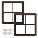 2 Pack 16" x 16" Brown Shed Window with Tempered Glass Household Windows with Screws for Shed, Chicken Coop, Playhouse, Garage and Barns(No Screen