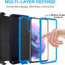 AICase Belt-Clip Holster Case for Samsung Galaxy S21 FE, Drop Protection Full Body Rugged Heavy Duty Case, Shockproof/Drop/Dust Proof Military Grade Protective Durable Phone Case for Galaxy S21 FE 5G (Navy Blue with Belt)