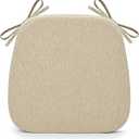Shinnwa Kitchen Chair Cushion, Non-Slip Dining Chair Cushion with Detachable Straps and Machine Washable Cover, 17x16x2in, Beige