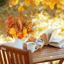 PurpleSwan Fall Decor, 5PCS Artificial Autumn Pumpkin Plant Floral Stems Decorations, for Home Weeding Vase Arrangement Harvest Thanksgiving Holiday Branches Indoor Decor.