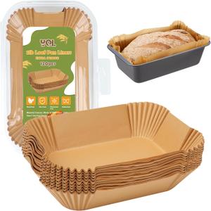 YQL 120PCS Loaf Pan Liners, Non-Stick Disposable Bread Parchment Paper Liners 9x5 for Baking Bread, Pre-formed Rectangle Paper for Bread and Cakes, Air Fryer Liner for Loaf Pan