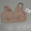 LASLULU Womens Deep V-Neck Sports Bra Padded Wireless U Back Workout Bra Low Impact Gym Workout Yoga Crop Tops (X-Large, Sienna)