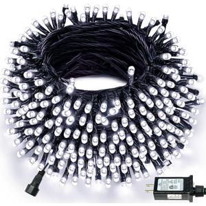 Connectable 300LED 99Ft 13Modes Christmas String Lights Indoor Outdoor | Extendable Green Wire Cool White Christmas Tree Lights with Timer | Twinkle Fairy Light Plug in for Xmas Tree(Cool White)