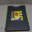 Dexas Legal Size XL Slimcase 2 Storage Clipboard, Gray with Green Clip, 15.5" x 10.5"
