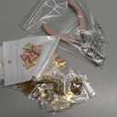 Quelay 91 Pcs Pink Bow Enamel Flat Charms Jewelry Making Kit Gold Keychain Making Kit for Necklace Choker Bracelet with Jewelry Pliers, Butterfly Bowknot Charms Pendants for Women DIY Crafts Supplies