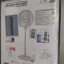 BLACK+DECKER 16" Stand Fan with Pedestal Base, Height Adjustable Pedestal Fan with Remote and Touch Control Panel, Free Standing Fan with 90-Degree Oscillating and 3-Speed Settings, White