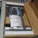 Vaunn Medical Pneumatic Adjustable Overbed Bedside Table with Wheels (Hospital and Home Use) (Black), 15"D x 30"W x 40.5"H