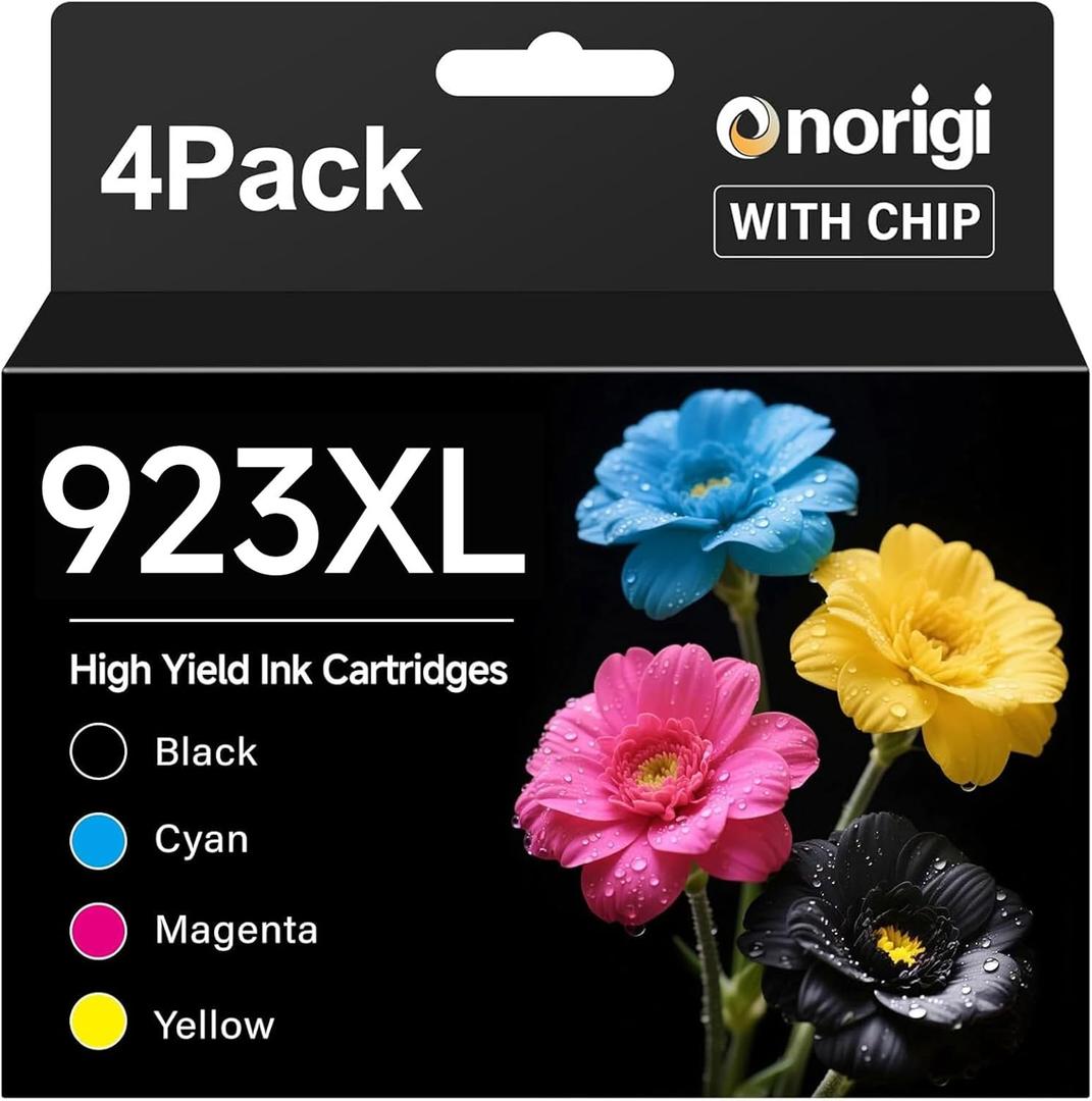 923 923XL Ink Cartridges Combo Pack Replacement for HP 923e 923 XL HP923XL HP923 for OfficeJet Pro 8120e 8125e 8130e 8135e 8138e 8139e 8120 8122 8124 8125 8130 8132 8134 8135 8138 8139 (WITH CHIP) (Multicolor)