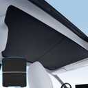 2025 Model Y Sunshade for Tesla Juniper Upgrade,No Sagging No Gaps Insulation Heat & UV Protection Glass Roof Sunshade Accessoires (Black)
