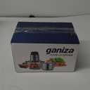 GANIZA Food Processors, Electric Food Chopper with Meat Grinder & Vegetable Chopper - 2 Bowls (8 Cup+8 Cup) with Powerful 450W Copper Motor - Includes 2 Sets of Bi-Level Blades for Fruits/Meat/Nuts (Black)