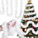 Shappy 393.7 ft 6 Roll Valentine's Day Tinsel Garland Glitter Shiny Tinsel Garland Metallic Foil Hanging Decor for Parade Float Tree Winter Birthday Party Supplies(White)