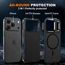 Magnetic Case for iPhone 17 Pro 6.3'',[Compatible with Magsafe][Heavy Duty Shockproof] [Military Grade Drop Protection][Non-Slip] Rugged Durable 2-Layer Hard Bumper Phone Cover-Matte Black