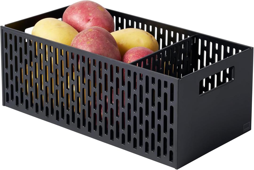 Yamazaki Home Stacking Baskets / Fruit Basket / Vegetable Basket ABS Plastic One Size Black