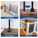 Muzata 50Pack Baluster Shoes Aluminum Flat Base Shoe for 1/2" Square Balusters Black Staircase Spindle Level Shoes, WT10