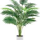 Der Rose 28'' Artificial Palm Tree Tall Fake Tropical Faux Trees Indoor and Outdoor for Home Bathroom Porch Outside Patio Decor (White Pot)