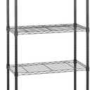 Amazon Basics 5-Shelf Adjustable, Heavy Duty Storage Shelving Unit on 4'' Wheel Casters, Metal Organizer Wire Rack, 30" L x 14" W x 64.75" H, Black