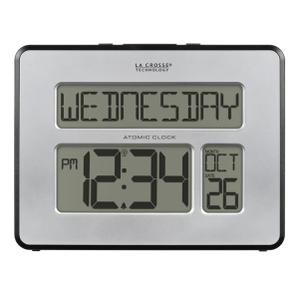 513-1419B Atomic Digital Wall Clock with Calendar and Indoor Temperature