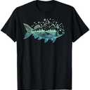 Cool Fish Shaped from Mountains Nature Scene Fishing T-Shirt, 4XLT