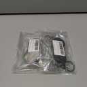 2 x Retractable Keychain with Badge Holder Clip - 2-Pack All-Metal Casing with 27.5" Durable Fiber Cord, Round Glossy Black - Retractable Keychain and Badge Holder Clip