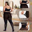 UISLII Plus Size Tights for Women,2 pairs 80D Semi Opaque Tights women,Solid Color Soft High Waist Stockings Size Up to 6XL. (Black, X-Large-XX-Large)