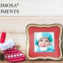 MIMOSA MOMENTS Metal Picture Frame with Printed Red Mat for 4x4 Photo (4x4, Brass)