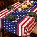 3 Pack 4th of July Decorations Table Cloth Rectangle 54 x 108 inch Plastic Tablecloth Disposable Rectangle Leakproof for Memorial Day DecorationsParties, Picnic (American Flag Style)