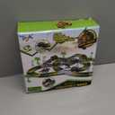 Dinosaur Toys,Create A Dinosaur World Road Race,Flexible Track Playset and 2 pcs Cool Dinosaur car for 3 4 5 6 Year & Up Old boy Girls Best Gift (Green)