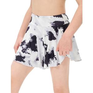 Hvididan Girls Skort Tie Dye Black, Size 12 Girls Tennis Skirts, Cheer Athletic Butterfly Flowy Shorts for Kids, Shorts with Pocket Spandex Liner (No Size)