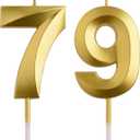 79th 97th Birthday Candles, Gold 97 79 Year Old Number Birthday Candles, Birthday Party Decorations Cake Topper Gifts for Men Women