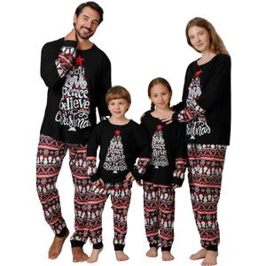 VNVNE Family Christmas Pjs Matching Sets for Women/Men/Couples/Adults, Holiday Xmas Reindeer Elf Plaid Pajamas Sleepwear (Snowman Joy)