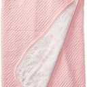 HonestBaby unisex baby Organic Cotton Matelasse Reversible Receiving Wearable Blanket, Pattern Play White/ Pink, One Size US