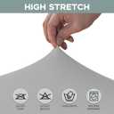 CWK 4FT Waterproof Stretch Spandex Table Cover for Rectangular Tables - Elastic Fitted Tablecloth for Folding Tables,Wrinkle Resistant Table Cloth for Parties, Weddings, Banquets & Events (Silver)