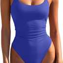 LASLULU Women's One Piece Swimsuits Sexy Halter High Cut Slimming Bathing Suit Tummy Control Swimsuit,XL
