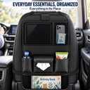 Backseat Car Organizer with Fold-Down Tray, 8 Zones, Black, 1 Pack