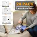 SpaceAid Travel Vacuum Bags for Luggage with Electric Pump, 24 Pack Vacuum Seal Bags for Clothing Travel, Space Saver Compression Bag for Backpack and Suitcase