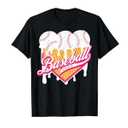 Baseball Home Plate Drip for Boys Ice Cream Spinkle TShirt, M