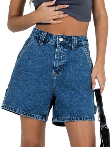 Kedera Womens High Waisted Boxy Denim Shorts Summer Fashion 2025 Casual Button Down Baggy Jean Shorts with Pockets, XL