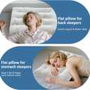 SWTMERRY Ultra Thin Pillows for Sleeping, Flat Pillows for Stomach & Side Sleepers, Rayon Derived from Bamboo, 7D High Support 2.5 inch Height Slim Bed Pillow