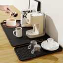 Silicone Coffee Maker Mat- Espresso coffee bar Mat accessories24"*16" - Convex Design, Leak-Proof and Non-Slip, Suitable for Use Under the Coffee Machine to Keep the Countertop Clea（Black）