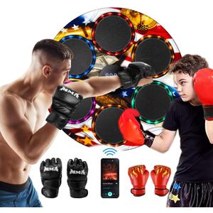 Qxbuhe Music Boxing Machine, Boxing Machine Wall Mounted for Adults and Kids Music Punching Machine, Smart Bluetooth Boxing Equipment with Gloves for Equipment Home Indoor Gym (Colorful)