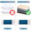 Throw Pillows Covers for Home, Lumbar Porch Pillow 14x36 Inch White Grey and Blue Striped Long Body Pillow for Bed Modern Farmhouse Decorative Accent Cushion Covers for Bed Couch Sofa Set of 1