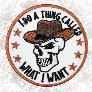 4 x I Do A Thing Called What I Want 3 Inches Funny Cowboy Skeleton Inpsirational Self Affirmation Iron On/Sew On Embroidered Applique Patch for Clothes Backpacks Hats DIY Accessories Gifts for Mom Dad