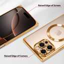 OOK Magnetic Case Made for iPhone 16 Pro Max (Compatible with MagSafe) Clear Phone Cover with Screen Protector Soft TPU Anti-Scratch Shockproof Protective Case for Women Men - Desert Titanium