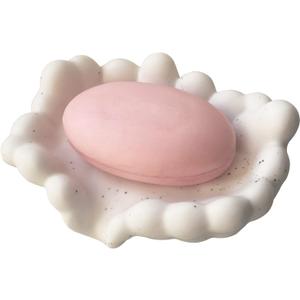 White Bathroom Soap Dish,Self Draining Soap Dish,Ceramic Soap Holder for Counter Top,Bar Soap Holder