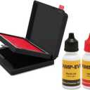 Trodat Two-Color Stamp Pad with Ink Refill, 4" x 2.38", Red/Black