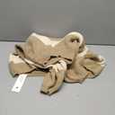 Saodimallsu Womens Oversized Striped Sweater Mock Neck Chunky Knit Lantern Long Sleeve Fall Trendy Tunic Sweaters Top (Medium, Light Khaki)