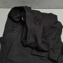 ELLEVEN Women's Ruched 3/4 Sleeve Blazers, Lightweight Slim Fit Jackets with Padded Shoulder for Business Casual (Large, Black)